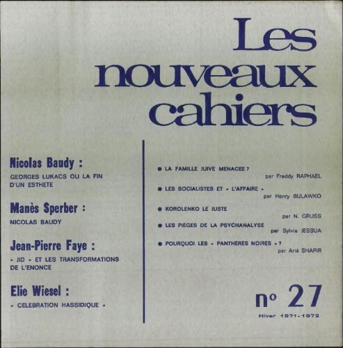Les Nouveaux Cahiers N°027 (Hiver 1971-72)